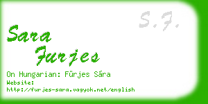 sara furjes business card